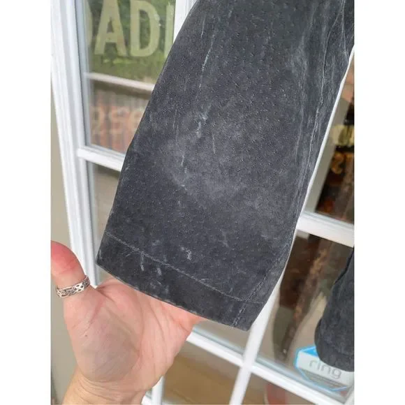 Helium London Black 100% Leather Jacket Collared Belted Full-Zip Coat, Sz Medium - Picture 5 of 13